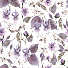 Keuken achterwand Gotisch patronen Donker bloemenpatroon in aquarel  © dinkoobraz