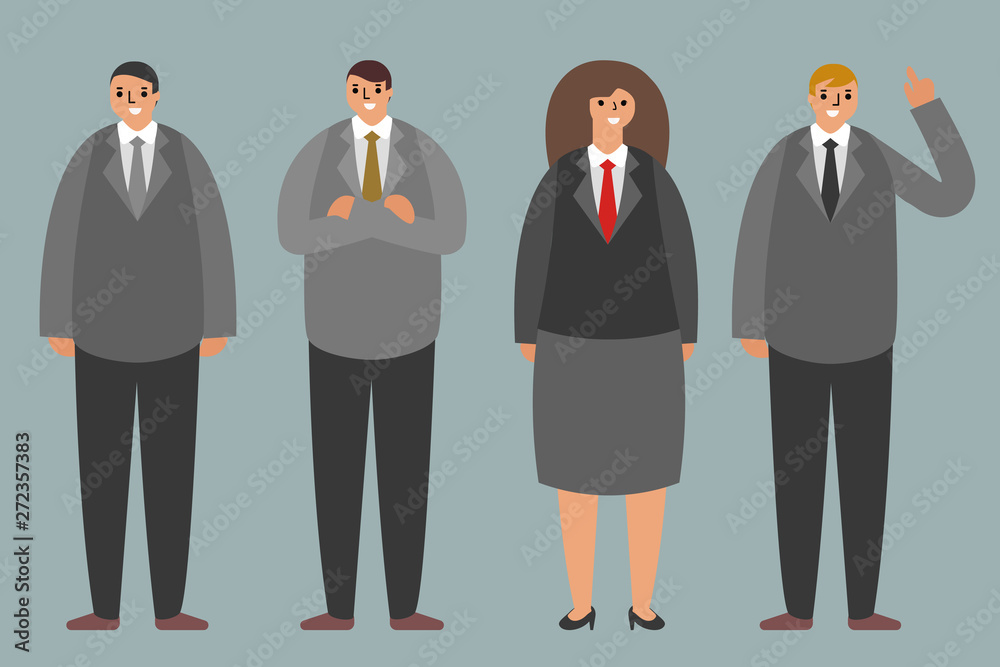 Office business team workers standing characters group concept modern flat design vector illustration Office business team workers standing characters group concept modern flat design vector illustration