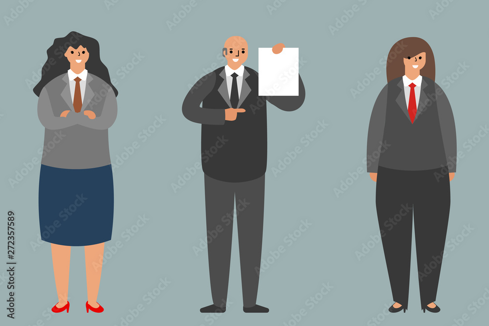 Work crew business team office workers standing characters group concept modern flat design vector illustration Work crew business team office workers standing characters group concept modern flat design vector illustration