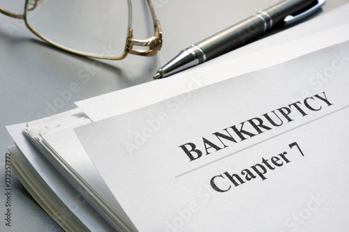 Canvas Print Chapter 7 Bankruptcy petition and glasses.