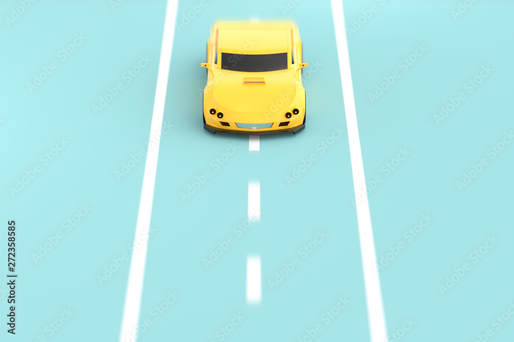 Sports car yellow color