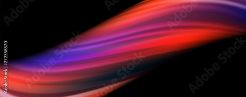 Fluid liquid color wave lines, glowing colorful light effect, abstract composition template. Geometric technology abstract pattern. Movement concept