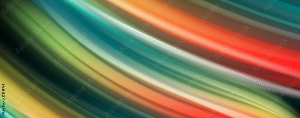 Abstract wave lines fluid rainbow style color stripes on black background. Artistic illustration for presentation, app wallpaper, banner or poster Abstract wave lines fluid rainbow style color stripes on black background. Artistic illustration for presentation, app wallpaper, banner or poster