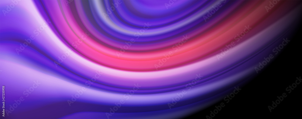 Fototapeta premium Fluid liquid color wave lines, glowing colorful light effect, abstract composition template. Geometric technology abstract pattern. Movement concept