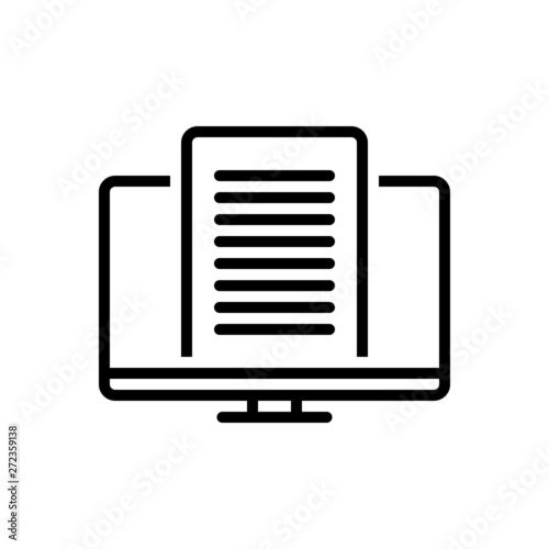 Black line icon for content satisfied