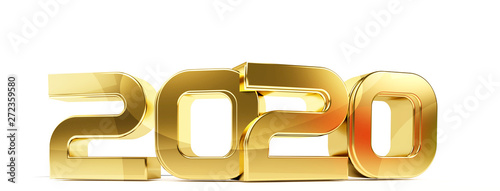 2020 bold letters symbol 3d-illustration