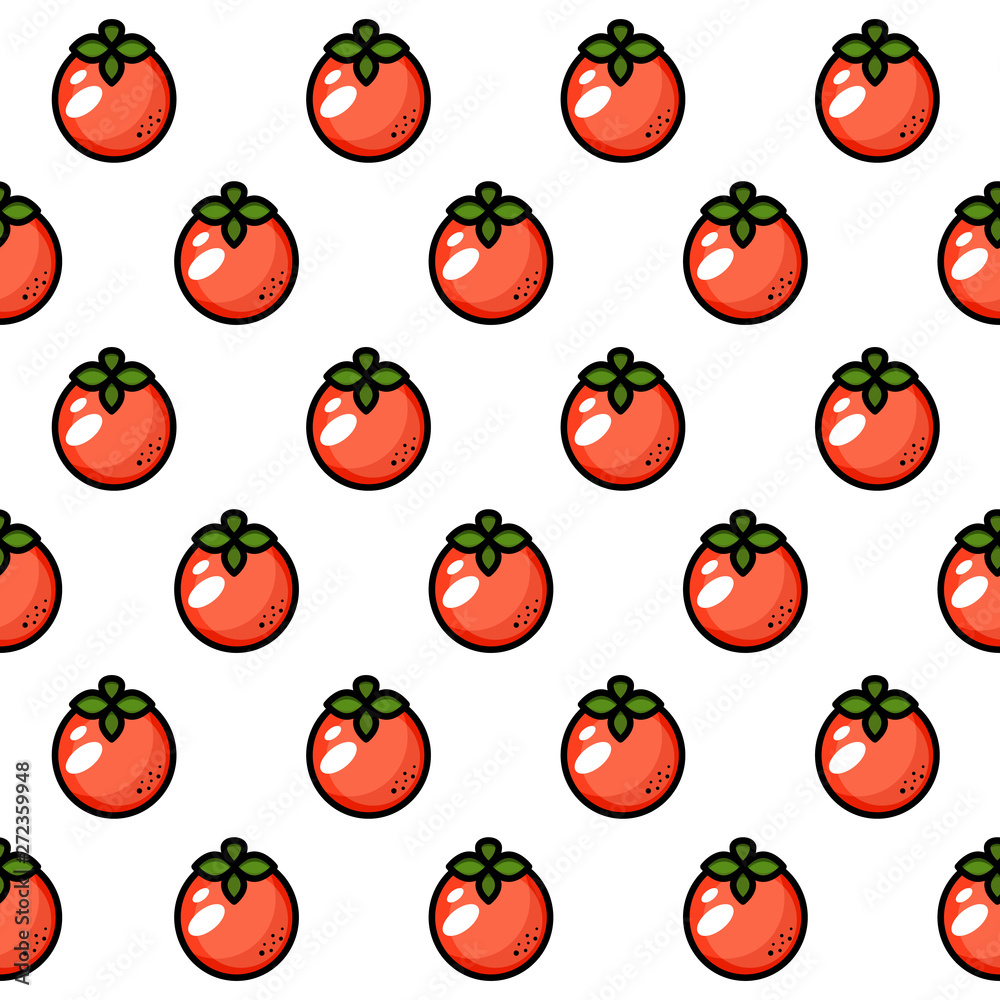 Vector seamless pattern with juicy persimmon Vector seamless pattern with juicy persimmon