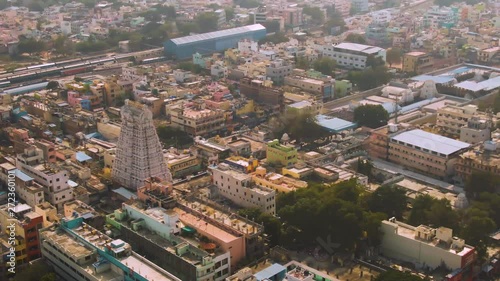 Tirupati in south India Tamil Nadu holy places, 4k aerial drone skyline footage photo