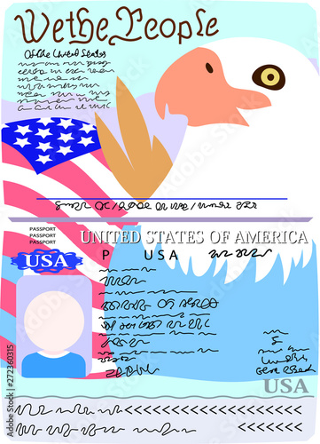 Illustration of an American passport 