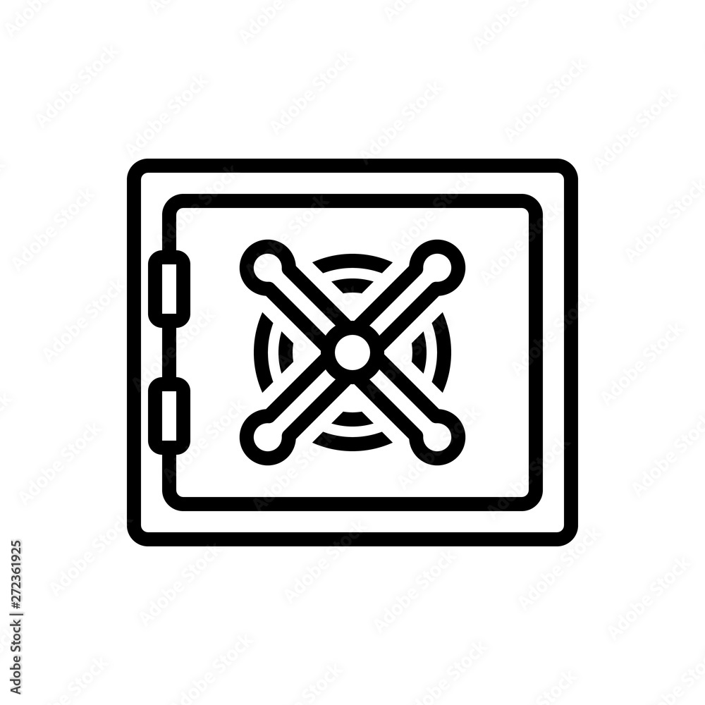 Black line icon for safebox security Black line icon for safebox security
