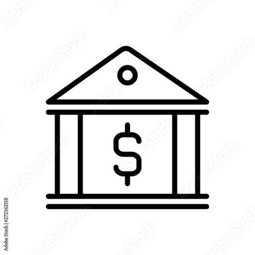 Black line icon for banking