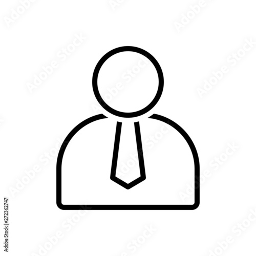 Black line icon for employee
