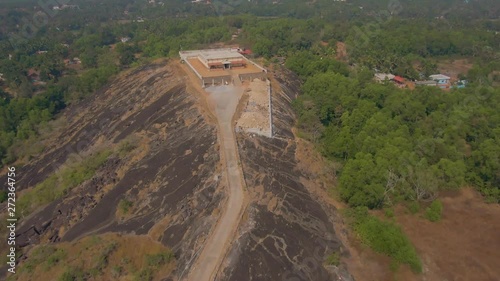 Pajaka kshetra pilgrimage place near Udupi, India, 4k aerial photo