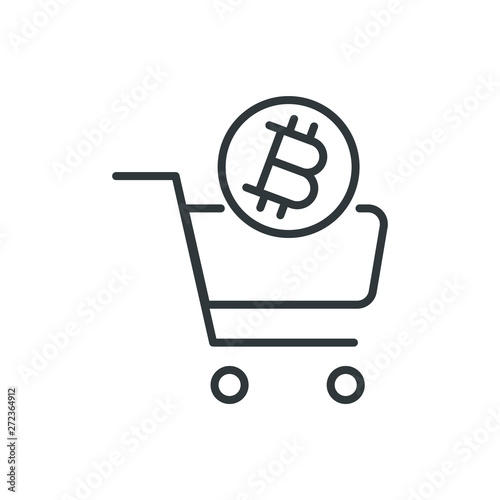 bitcoin cart vector icon