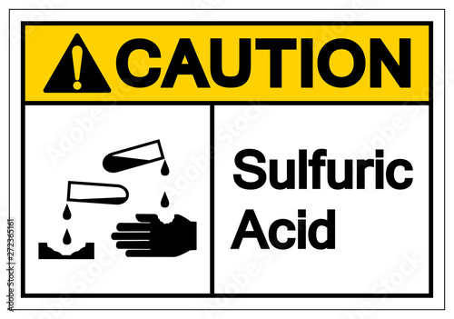 Caution Sulfuric Acid Symbol Sign, Vector Illustration, Isolate On White Background Label .EPS10