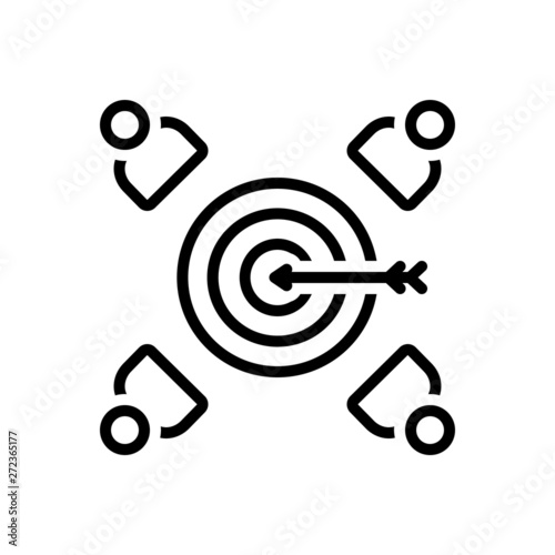 Black line icon for clientele