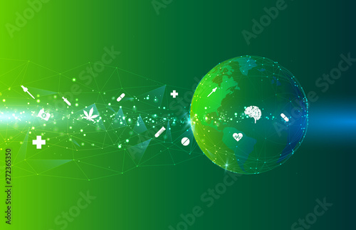 Abstract green, medical background design.
