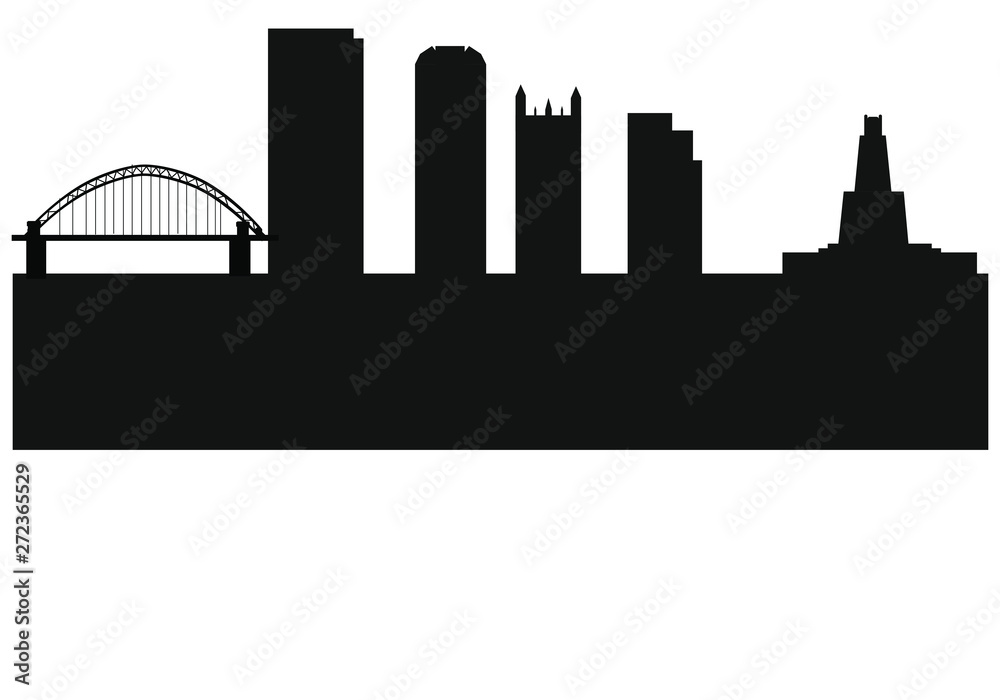 Pittsburgh city skyline in Pennsylvania United States