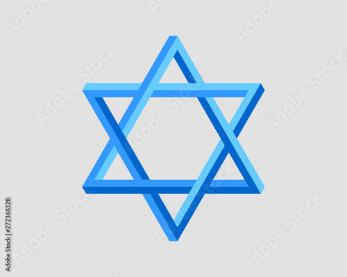 Jewish Star of David icon. Vector six pointed stars symbol.