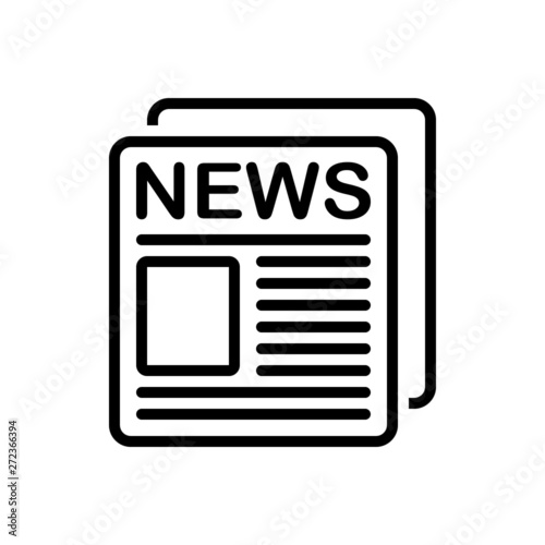 Black line icon for news ad