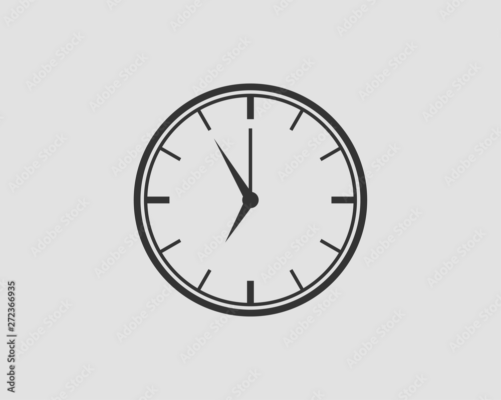 Clock icon vector. Flat design element watch isolated on white background. Clock icon vector. Flat design element watch isolated on white background.
