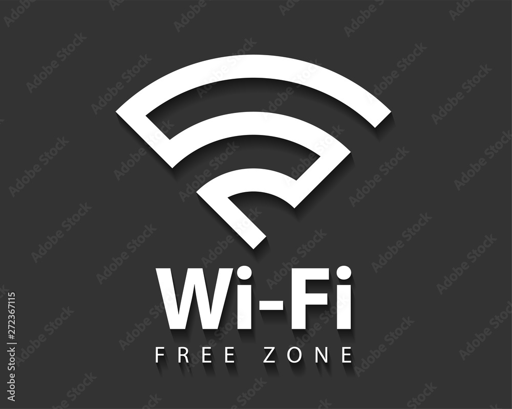 Free wi fi icon. Connection zone wifi vector symbol. Radio waves signal. Free wi fi icon. Connection zone wifi vector symbol. Radio waves signal.