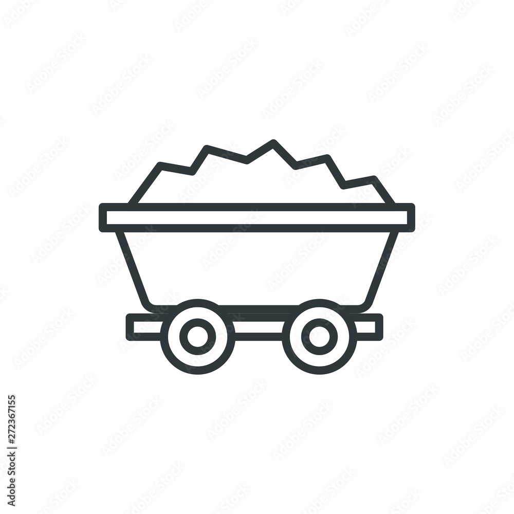 mine trolley vector icon mine trolley vector icon
