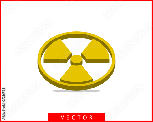 Radiation icon vector. Warning radioactive sign danger symbol.