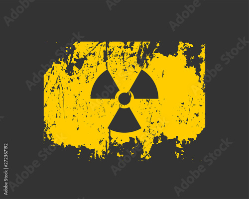 Radiation icon vector. Warning radioactive sign danger symbol.