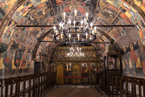  Ancient murals inside the Nativity of.Christ church, 16th - 17th century. Arbanasi, Bulgaria