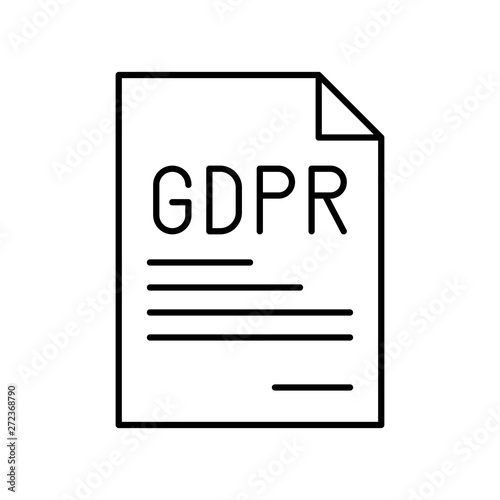 GDPR General Data Protection Regulation icon, line style