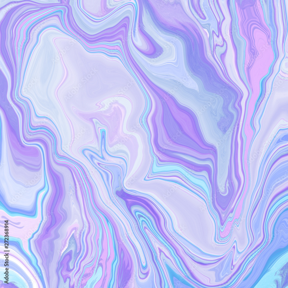 Abstract marble texture art. Digital marbling in retro style. Colorful vintage background.