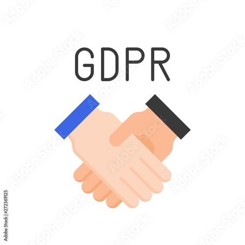 GDPR General Data Protection Regulation icon, flat style