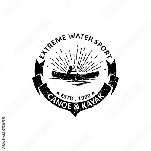 vintage canoe badges labels, emblems and logo