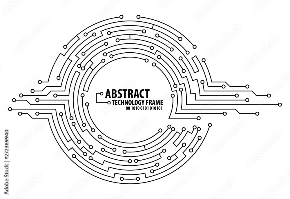 Abstract technology round frame