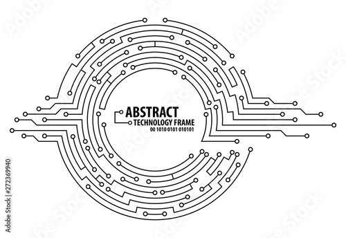 Abstract technology round frame