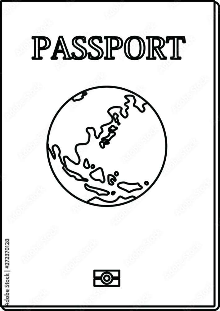 passport clip art black and white