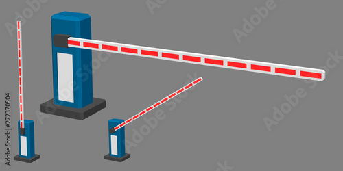 Automatic barrier. Vector illustration.