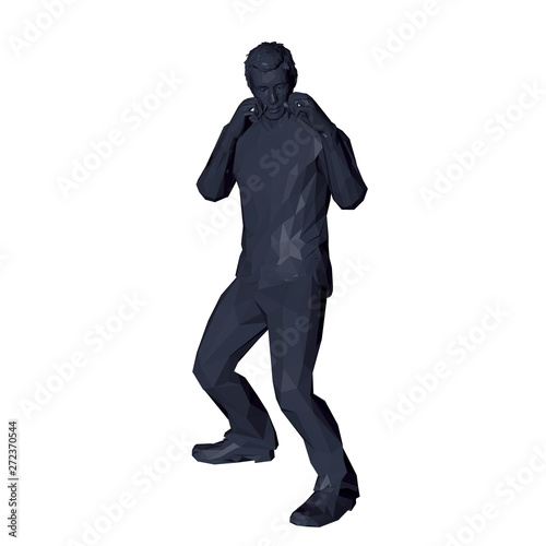 Man in boxing rack. 3d Low ...