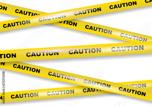 Caution tapes on white background vector image
