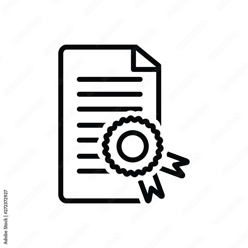 Black line icon for certificate Black line icon for certificate