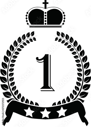 Monochrome Illustration of a luxurious laurel to honor 