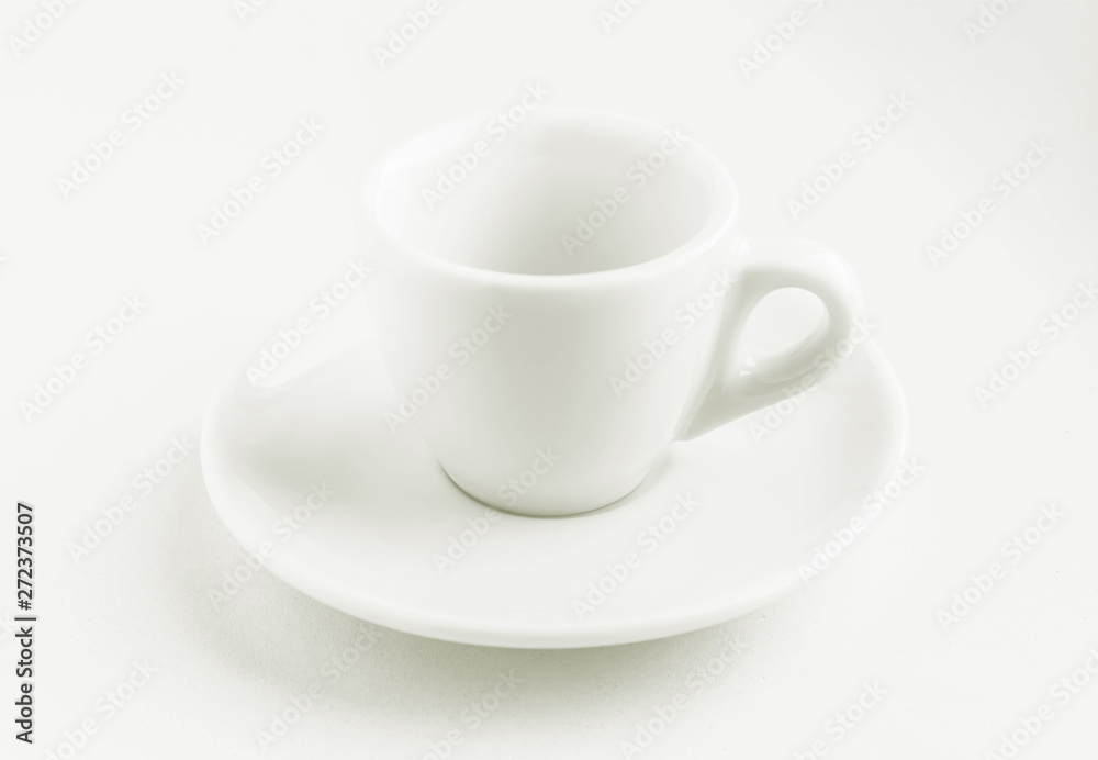 white coffee cup and saucer, empty coffee-free coffee cup, front view from above, or black coffee, on a white background white coffee cup and saucer, empty coffee-free coffee cup, front view from above, or black coffee, on a white background