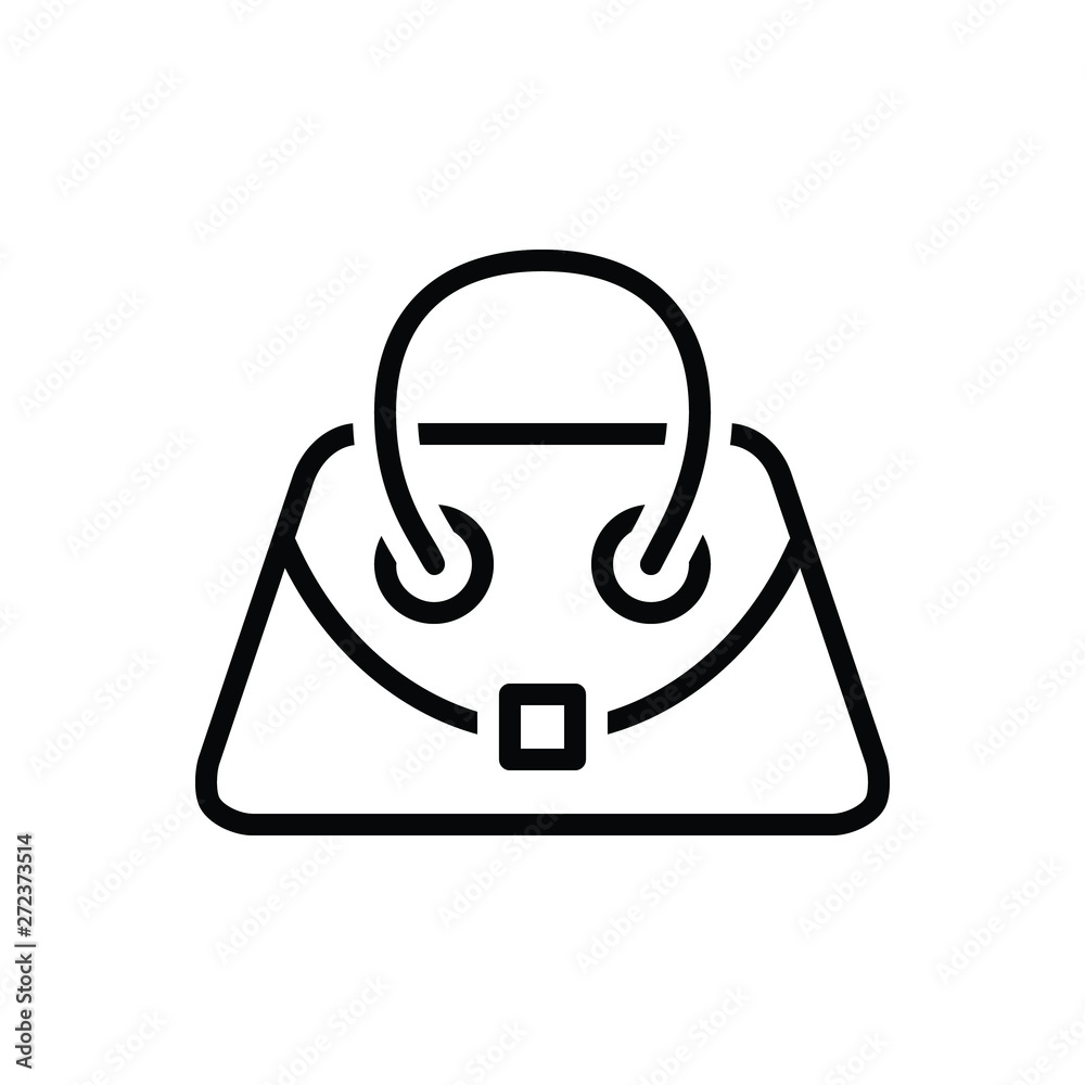 Black line icon for hand bag Black line icon for hand bag