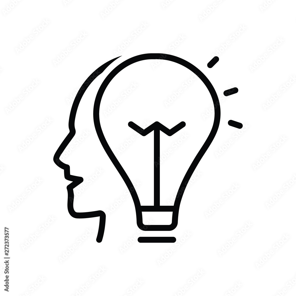 Black line icon for idea