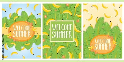 Set of welcome summer backgrounds / wallpapers