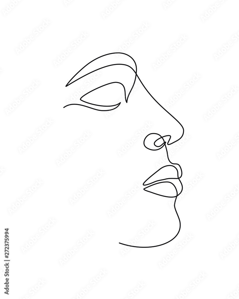 One Line Drawing Woman Face, Boho Line Art Silhouette Modern Cross Stitch  Pattern, Beginner Easy Cross Stitch, Instant PDF Download Wall Art - Etsy