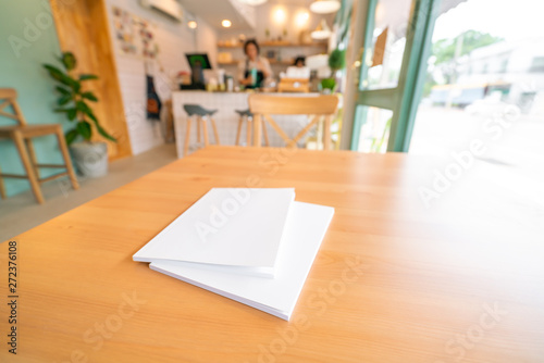 Blank catalog  magazines book mock up on wood table