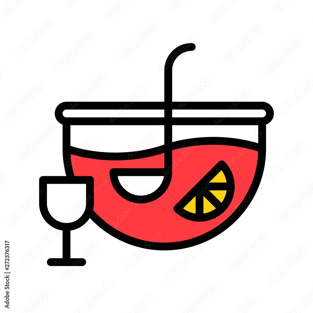 Punch vector, Beverage filled icon editable stroke Punch vector, Beverage filled icon editable stroke