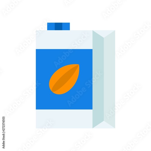 Almond Milk vector illustration, Beverage flat style icon